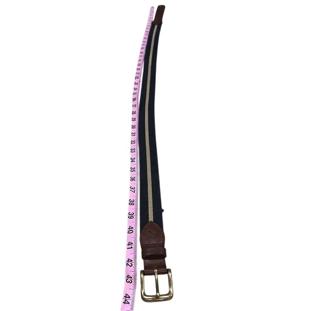 Daniel Cremieux Men's Striped Dress Belt Size 38 Navy Multicolor